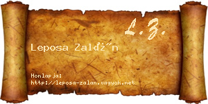 Leposa Zalán névjegykártya