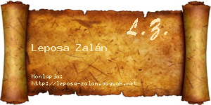 Leposa Zalán névjegykártya